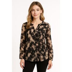 Boho Tie-Dye Button Front Sheer Blouse INC International Concepts Size 1X